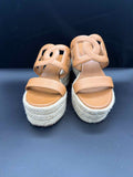 Hermes Size 7 Brown Wedge Sandal