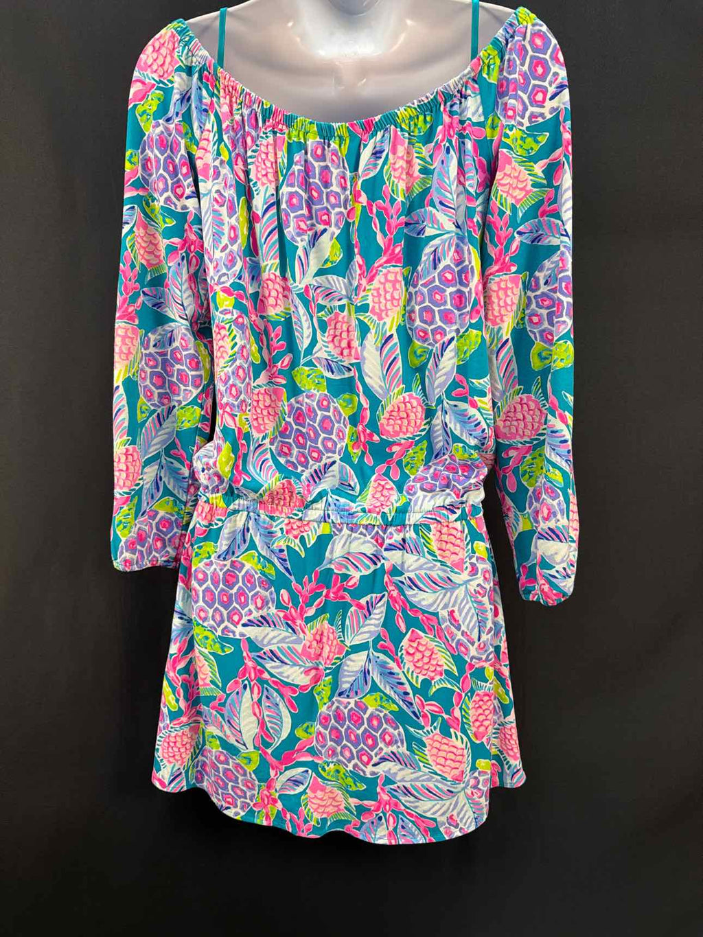 Lilly Pulitzer Size XS Maldives Green Turtle Wave Romper