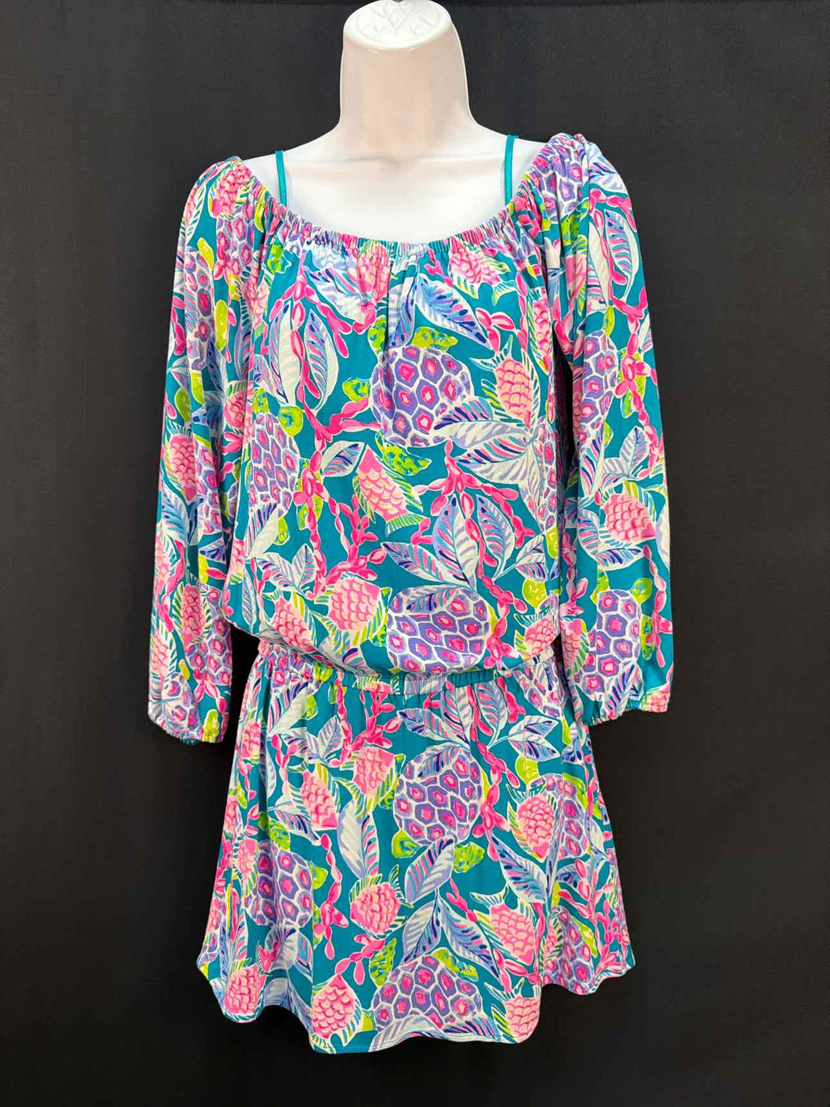 Lilly Pulitzer Size XS Maldives Green Turtle Wave Romper