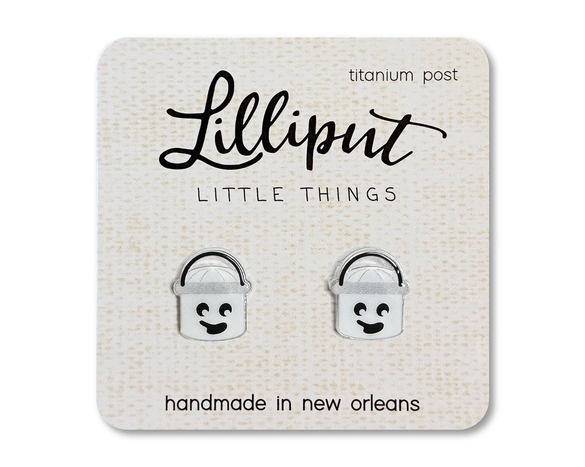 Retro Treat Bucket Earrings - Ghost